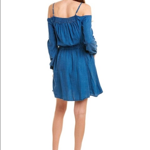 The Kooples Denim Off-Shoulder Summer A-Line Dress - Picture 2 of 4
